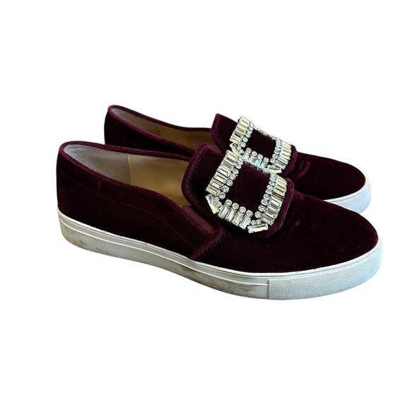 Karl Lagerfeld Paris Ermine Embellished Sneakers Velvet Jewels Size 9 Women's - Picture 1 of 13